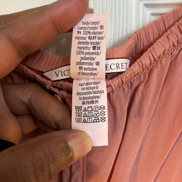 Victoria’s Secret Coral Lace Trim Camisole Drawstring Pants Pajama Set, Sz XL - Picture 9 of 13